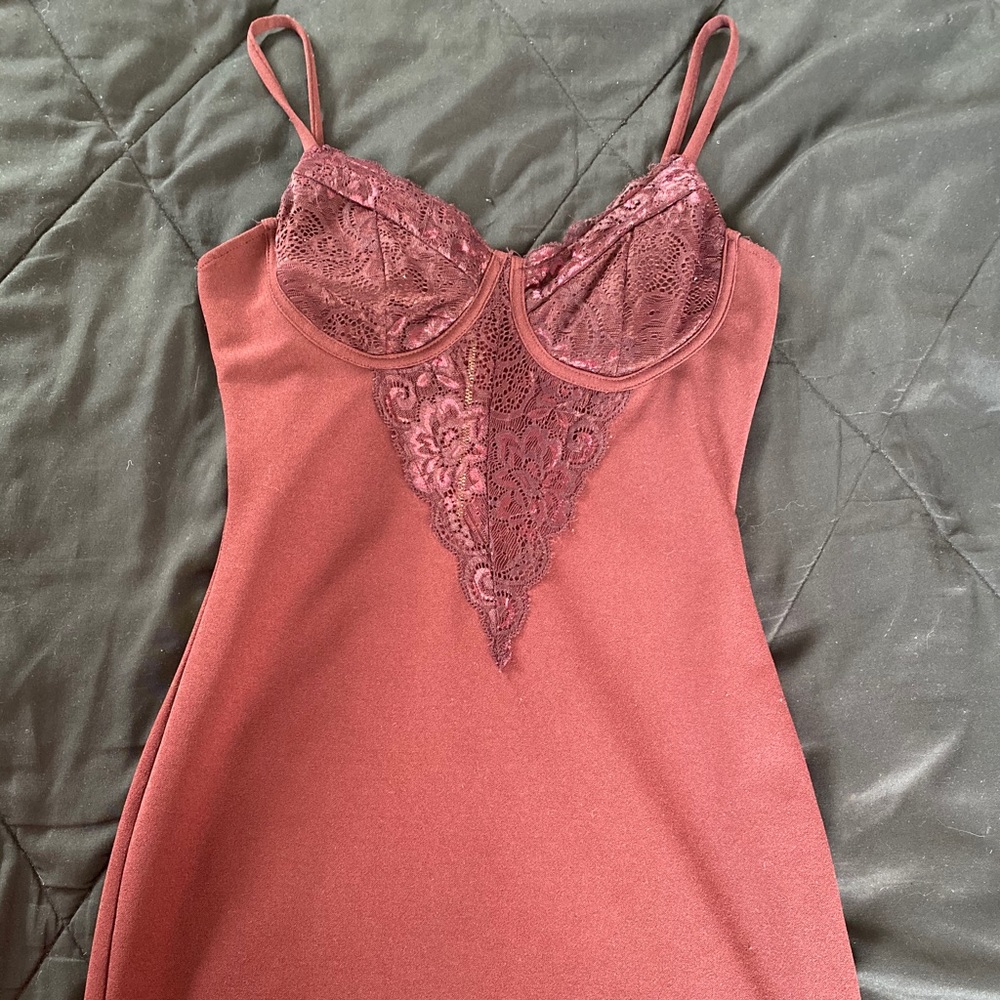 Burgundy Lace Dress